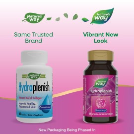 Nature\'s Way Hydraplenish with BioCell Collagen, Hyaluronic Acid, Support For Collagen Production, Elasticity & Healthy Skin*, 60 Capsules (Packaging May Vary) Nature\'s Way Hydraplenish with BioCell Collagen, Hyaluronic Acid, Support For Collagen Production, Elasticity & Healthy Skin*, 60 Capsules (Packaging May Vary)
