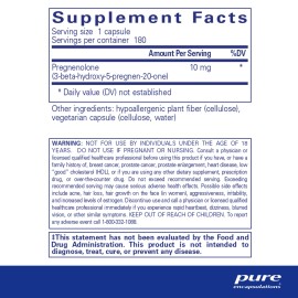 Pure Encapsulations Pregnenolone 10 mg - Support Memory & Hormone Balance* - Hormone Precursor - Gluten Free & Non-GMO - 180 Capsules Pure Encapsulations Pregnenolone 10 mg - Support Memory & Hormone Balance* - Hormone Precursor - Gluten Free & Non-GMO - 180 Capsules