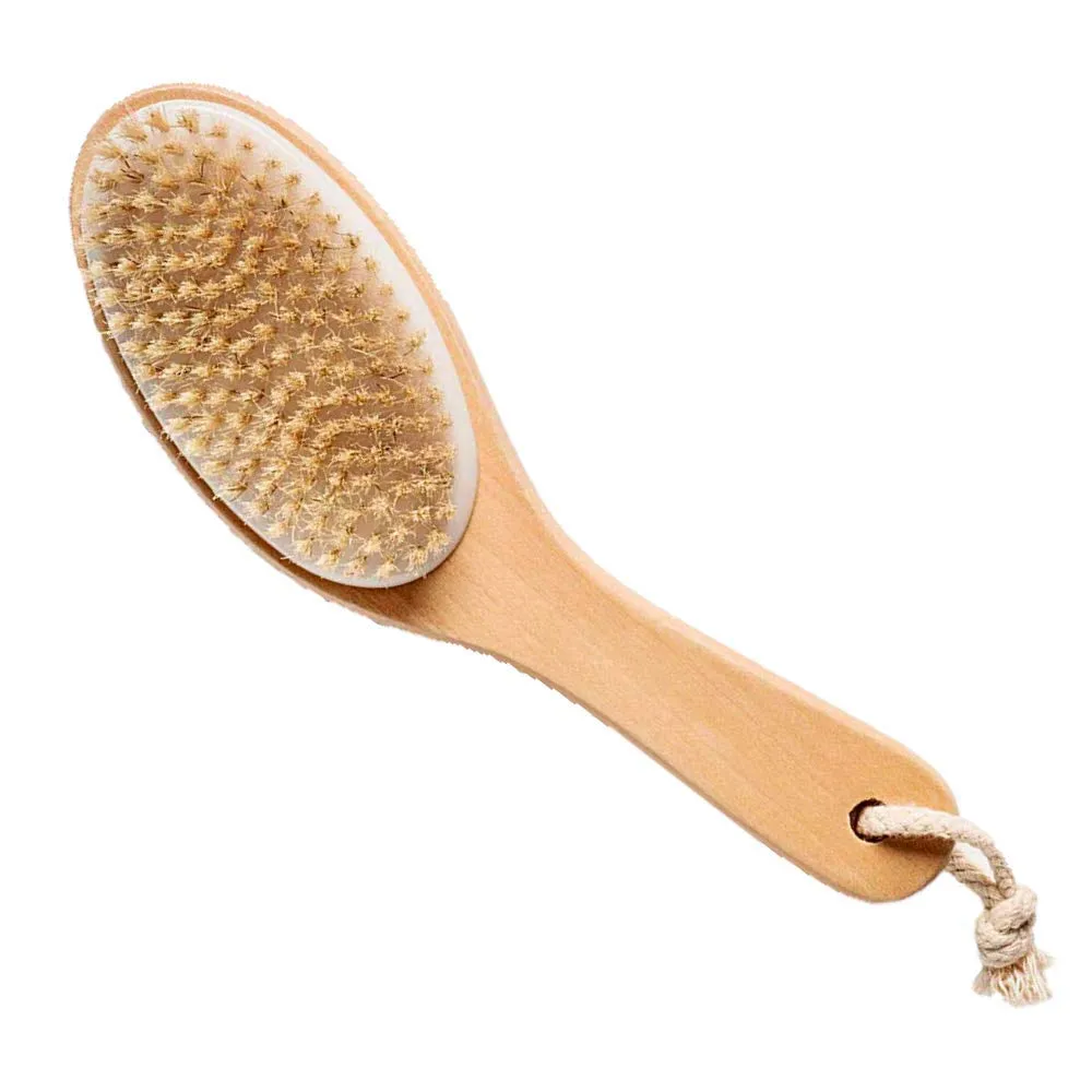 100% Natural Boar Bristle Body Brush with Contoured Wooden Handle by TOUCH ME 100% Natural Boar Bristle Body Brush with Contoured Wooden Handle by TOUCH ME