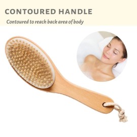 100% Natural Boar Bristle Body Brush with Contoured Wooden Handle by TOUCH ME 100% Natural Boar Bristle Body Brush with Contoured Wooden Handle by TOUCH ME