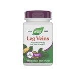 Nature\'s Way Leg Veins, Supports Healthy Leg Vein Strength*, 6-Herb Blend, With Horse Chestnut Extract, Dandelion, Gluten Free, 120 Vegan Capsules (Packaging May Vary)