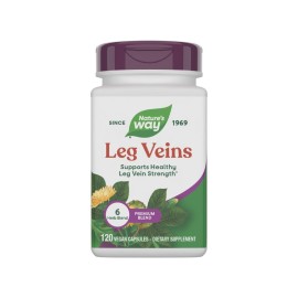 Nature\'s Way Leg Veins, Supports Healthy Leg Vein Strength*, 6-Herb Blend, With Horse Chestnut Extract, Dandelion, Gluten Free, 120 Vegan Capsules (Packaging May Vary)