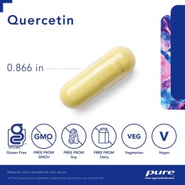 Pure Encapsulations Quercetin - 500 mg - Immune Support, Cellular Health & Heart Health - Antioxidant Supplement - Gluten Free & Non-GMO - 120 Capsules
