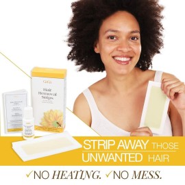 GiGi Hair Removal Wax Strips for Body - Pre-Waxed with GiGi All-Purpose Honee Formula, Waxing Kit For Women, 12 Strips + After Wax Lotion