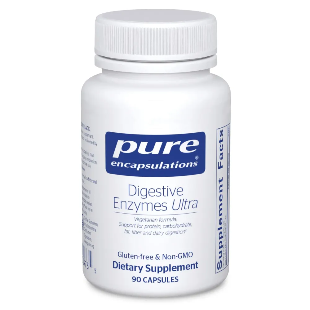 Pure Encapsulations Digestive Enzymes Ultra - Vegetarian Digestive Enzyme Supplement to Support Protein, Carb, Fiber, and Dairy Digestion* - 90 Capsules Pure Encapsulations Digestive Enzymes Ultra - Vegetarian Digestive Enzyme Supplement to Support Protein, Carb, Fiber, and Dairy Digestion* - 90 Capsules