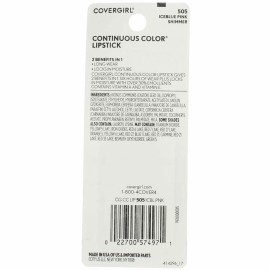 Continuous Color Lipstick - 505 Iceblue Pink by CoverGirl for Women - 0.13 oz Lipstick Continuous Color Lipstick - 505 Iceblue Pink by CoverGirl for Women - 0.13 oz Lipstick