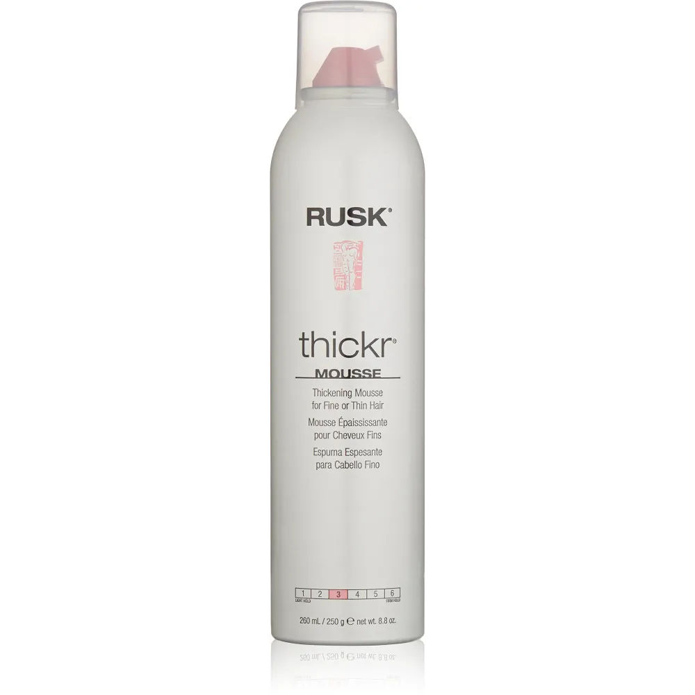 RUSK Designer Collection Thicker Thickening Mousse for Fine or Thin Hair, 8.8 Oz, Thickening Mousse that Provides Body, Texture, and Hold Without Buildup RUSK Designer Collection Thicker Thickening Mousse for Fine or Thin Hair, 8.8 Oz, Thickening Mousse that Provides Body, Texture, and Hold Without Buildup