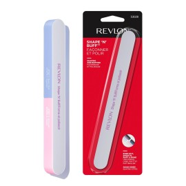 Revlon Shape \'N\' Buff Nail Buffer Block, All-in-One Manicure Tool for Shaping & Shining Natural Fingernails, 1 Count