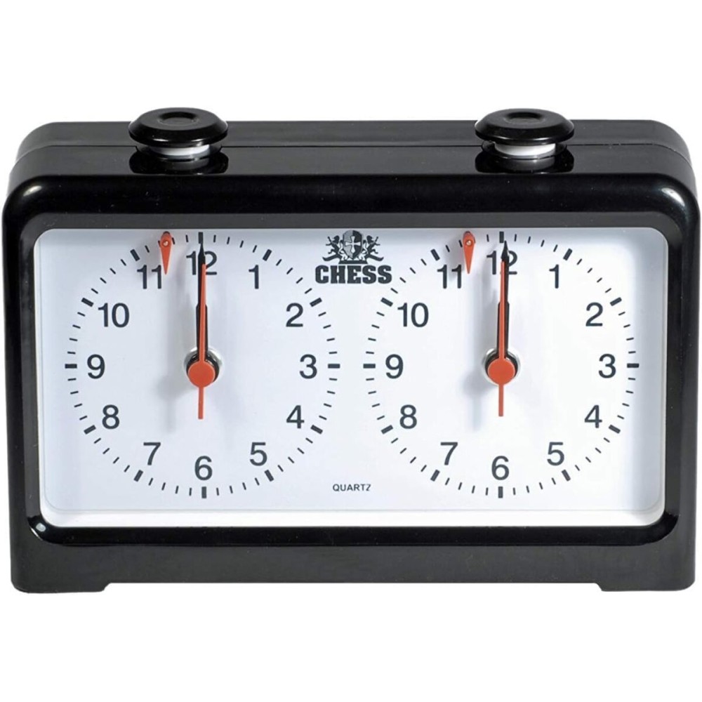 WE Games Analog Chess Clock Timer with Quartz Precision Technology, Game Timer Clock for Blitz Chess and Bullet Chess, Chess Timer Clock Official, Chess Clocks with Analog Timer for Board Games
