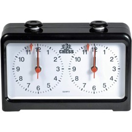 WE Games Analog Chess Clock Timer with Quartz Precision Technology, Game Timer Clock for Blitz Chess and Bullet Chess, Chess Timer Clock Official, Chess Clocks with Analog Timer for Board Games