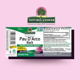 Nature\'s Answer PAU D\'Arco Inner Bark | Supports Immune System | Helps Maintain Intestinal Flora | Alcohol-Free, Gluten-Free, Kosher Certified & No Preservatives 1oz Extract | Single Count Nature\'s Answer PAU D\'Arco Inner Bark | Supports Immune System | Helps Maintain Intestinal Flora | Alcohol-Free, Gluten-Free, Kosher Certified & No Preservatives 1oz Extract | Single Count