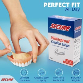 Secure Denture Adhesive Strips - Zinc Free - Waterproof - Comfortable Cushion Fit for Uppers & Lowers - Extra Firm All-Day-Hold - No Mess - Clean Ingredients - 15 Strips (1 Pack) Secure Denture Adhesive Strips - Zinc Free - Waterproof - Comfortable Cushion Fit for Uppers & Lowers - Extra Firm All-Day-Hold - No Mess - Clean Ingredients - 15 Strips (1 Pack)