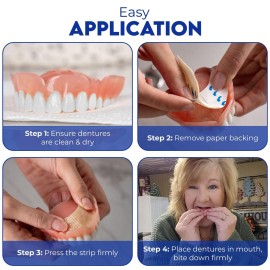 Secure Denture Adhesive Strips - Zinc Free - Waterproof - Comfortable Cushion Fit for Uppers & Lowers - Extra Firm All-Day-Hold - No Mess - Clean Ingredients - 15 Strips (1 Pack) Secure Denture Adhesive Strips - Zinc Free - Waterproof - Comfortable Cushion Fit for Uppers & Lowers - Extra Firm All-Day-Hold - No Mess - Clean Ingredients - 15 Strips (1 Pack)