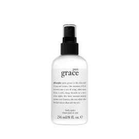 philosophy pure grace body spray - crisp & clean women\'s scent - with notes of water lily, leafy greens & musk - luxury body spritz for women - long lasting fragrance - 8 fl oz.