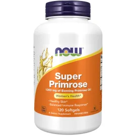 NOW Foods Supplements, Super Primrose 1300 mg with Naturally Occurring GLA (Gamma-Linolenic Acid), 120 Softgels