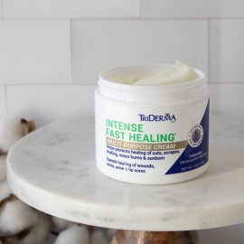 TriDerma Intense Fast Healing Cream, Decreases Healing Time for Minor Irritations, Rashes, Scrapes, Cuts 4 Ounces TriDerma Intense Fast Healing Cream, Decreases Healing Time for Minor Irritations, Rashes, Scrapes, Cuts 4 Ounces