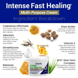 TriDerma Intense Fast Healing Cream, Decreases Healing Time for Minor Irritations, Rashes, Scrapes, Cuts 4 Ounces TriDerma Intense Fast Healing Cream, Decreases Healing Time for Minor Irritations, Rashes, Scrapes, Cuts 4 Ounces