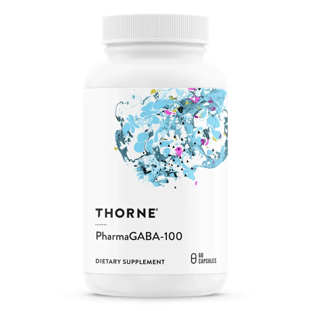 THORNE PharmaGABA-100 - GABA Supplement - 100 mg Natural Source Gamma-Aminobutyric Acid - Support a Calm State of Mind and Restful Sleep* - 60 Capsules THORNE PharmaGABA-100 - GABA Supplement - 100 mg Natural Source Gamma-Aminobutyric Acid - Support a Calm State of Mind and Restful Sleep* - 60 Capsules