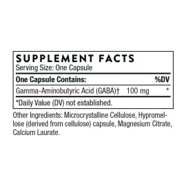THORNE PharmaGABA-100 - GABA Supplement - 100 mg Natural Source Gamma-Aminobutyric Acid - Support a Calm State of Mind and Restful Sleep* - 60 Capsules THORNE PharmaGABA-100 - GABA Supplement - 100 mg Natural Source Gamma-Aminobutyric Acid - Support a Calm State of Mind and Restful Sleep* - 60 Capsules