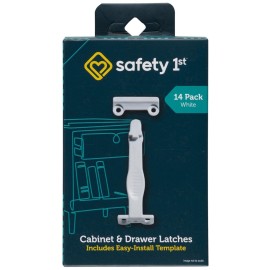 Safety 1st Cabinet & Drawer Latch 14 Pack, Babyproofing Locks for Toddlers, Easy Install, Child Safety, Hidden Design, Secure Cabinets & Drawers