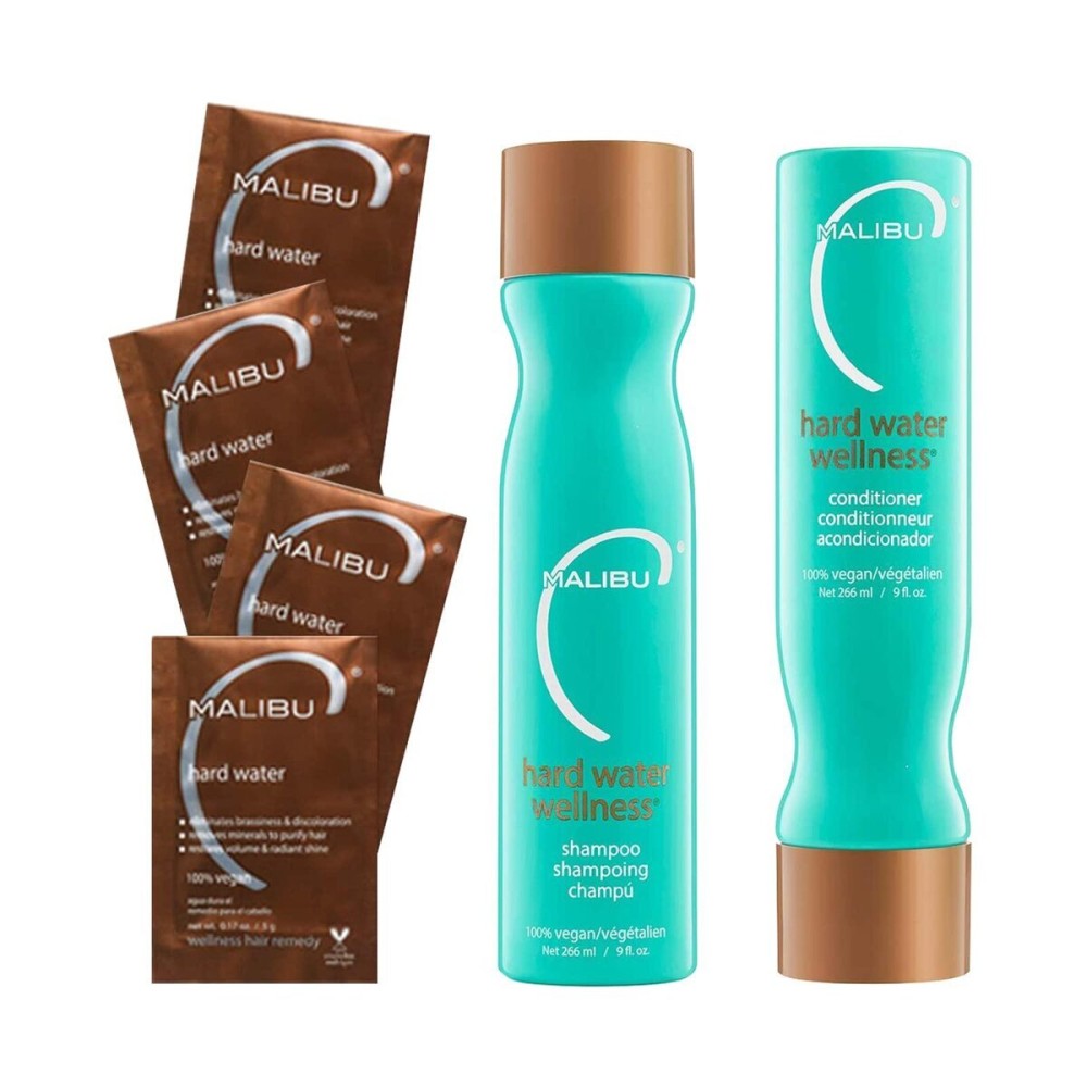Malibu C Hard Water Wellness Remedy - Hard Water Shampoo, Conditioner & Hair Mask Packets for Removing Deposits and Impurities - Hydrating Hair Care Set (6 Ct) Malibu C Hard Water Wellness Remedy - Hard Water Shampoo, Conditioner & Hair Mask Packets for Removing Deposits and Impurities - Hydrating Hair Care Set (6 Ct)