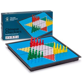 Yellow Mountain Imports Magnetic Chinese Checkers Halma Travel Set, 9.8 Inches - Folding, Portable Board Game Set Yellow Mountain Imports Magnetic Chinese Checkers Halma Travel Set, 9.8 Inches - Folding, Portable Board Game Set