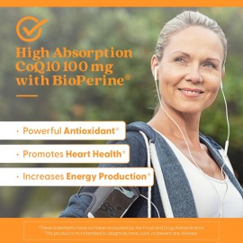 Doctor\'s Best High Absorption CoQ10 with BioPerine, Gluten Free, Naturally Fermented, Heart Health, Energy Production, 100 mg, 120 Count Doctor\'s Best High Absorption CoQ10 with BioPerine, Gluten Free, Naturally Fermented, Heart Health, Energy Production, 100 mg, 120 Count