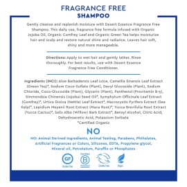 Desert Essence Fragrance Free Shampoo - 8 fl oz - Unscented Gentle Cleanser with Jojoba Oil, Green Tea & Comfrey - Softens & Strengthens Hair, Adds Shine - For Sensitive Scalps Desert Essence Fragrance Free Shampoo - 8 fl oz - Unscented Gentle Cleanser with Jojoba Oil, Green Tea & Comfrey - Softens & Strengthens Hair, Adds Shine - For Sensitive Scalps