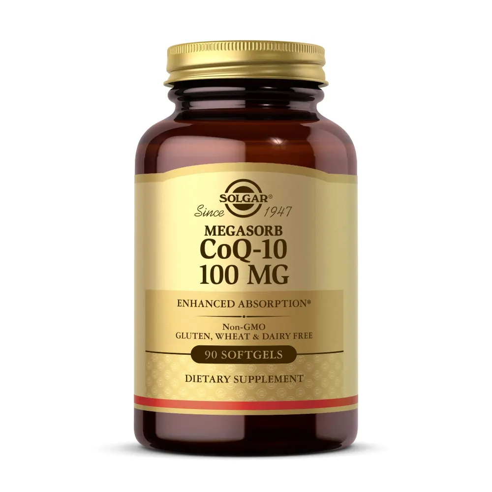 Solgar Megasorb CoQ-10 100 mg, 90 Softgels - Supports Heart Function & Healthy Aging - Coenzyme Q10 Supplement - Enhanced Absorption - Non-GMO, Gluten Free, Dairy Free - 90 Servings Solgar Megasorb CoQ-10 100 mg, 90 Softgels - Supports Heart Function & Healthy Aging - Coenzyme Q10 Supplement - Enhanced Absorption - Non-GMO, Gluten Free, Dairy Free - 90 Servings