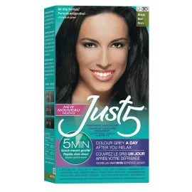 Just 5 Women\'s 5 Minute Permanent Hair Color with Conditioner, Grey Hair Coloring for Women - Black