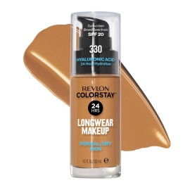 Revlon Liquid Foundation, ColorStay Face Makeup for Normal & Dry Skin, SPF 20, Longwear Medium-Full Coverage with Natural Finish, 330 Natural Tan, 1 Fl Oz Revlon Liquid Foundation, ColorStay Face Makeup for Normal & Dry Skin, SPF 20, Longwear Medium-Full Coverage with Natural Finish, 330 Natural Tan, 1 Fl Oz