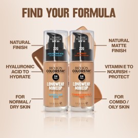 Revlon Liquid Foundation, ColorStay Face Makeup for Normal & Dry Skin, SPF 20, Longwear Medium-Full Coverage with Natural Finish, 330 Natural Tan, 1 Fl Oz Revlon Liquid Foundation, ColorStay Face Makeup for Normal & Dry Skin, SPF 20, Longwear Medium-Full Coverage with Natural Finish, 330 Natural Tan, 1 Fl Oz
