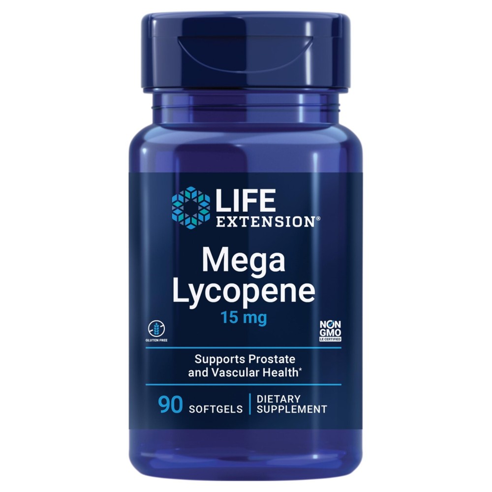 Life Extension Mega Lycopene, Prostate Health, arterial Health, antioxidant Defense, Gluten-Free, Non-GMO, 90 softgels Life Extension Mega Lycopene, Prostate Health, arterial Health, antioxidant Defense, Gluten-Free, Non-GMO, 90 softgels