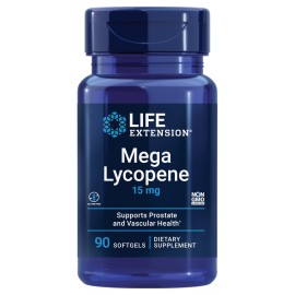 Life Extension Mega Lycopene, Prostate Health, arterial Health, antioxidant Defense, Gluten-Free, Non-GMO, 90 softgels