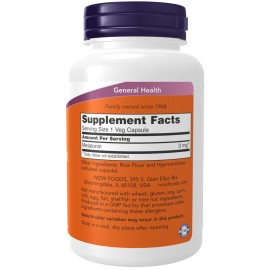 NOW Foods Supplements, Melatonin 3 mg, Free Radical Scavenger*, Healthy Sleep Cycle*, 180 Veg Capsules NOW Foods Supplements, Melatonin 3 mg, Free Radical Scavenger*, Healthy Sleep Cycle*, 180 Veg Capsules