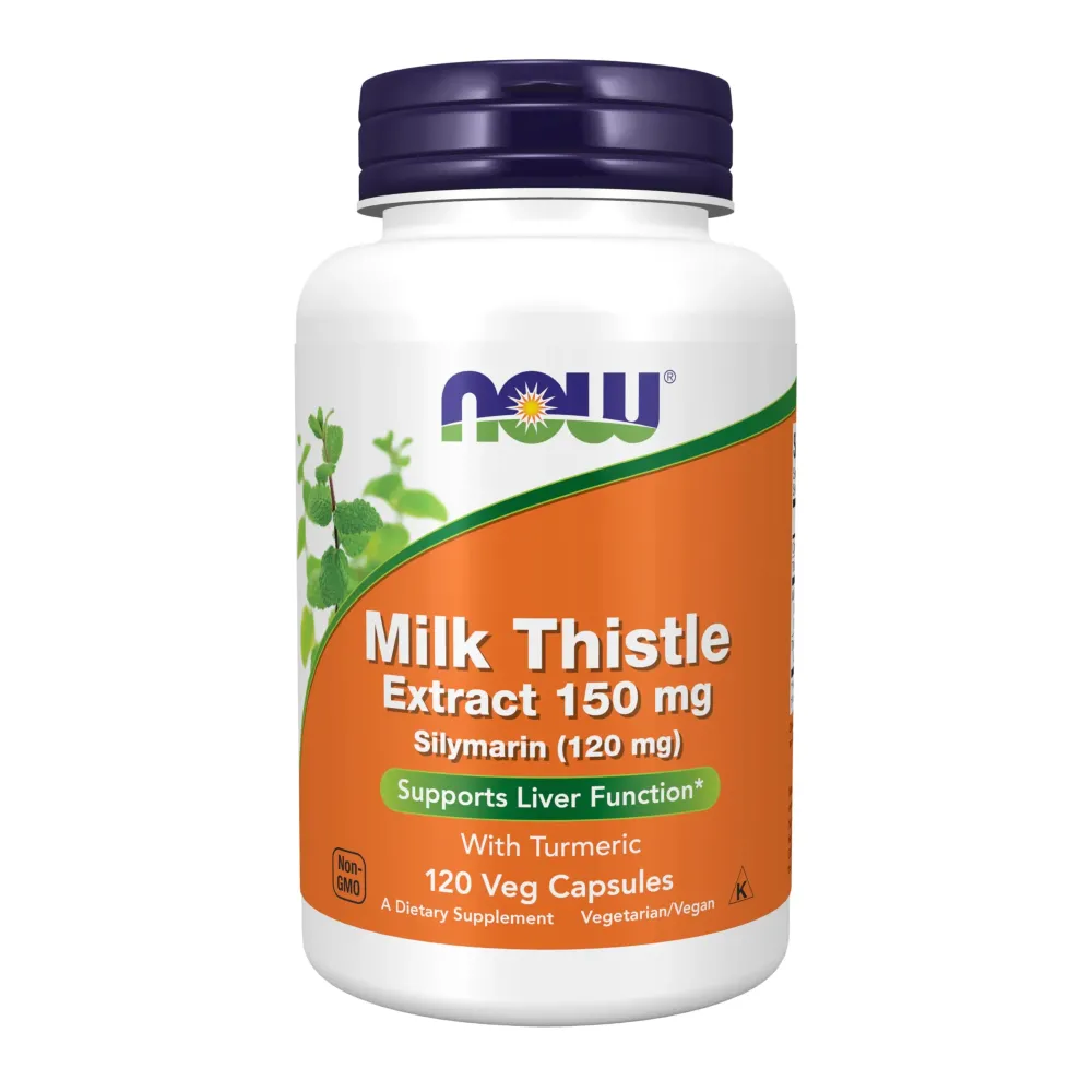 NOW Foods Supplements, Silymarin Milk Thistle Extract 150 mg with Turmeric, Supports Liver Function*, 120 Veg Capsules NOW Foods Supplements, Silymarin Milk Thistle Extract 150 mg with Turmeric, Supports Liver Function*, 120 Veg Capsules