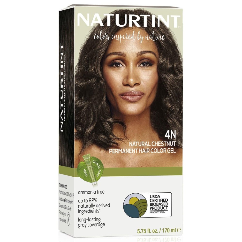 Naturtint 4N Natural Chestnut Permanent Hair Color (Pack of 1), Ammonia Free, Vegan, Cruelty Free, up to 100% Gray Coverage, Long Lasting Results (Packaging may vary)