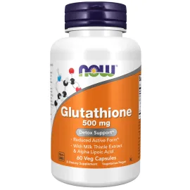 NOW Foods Supplements, Glutathione 500 mg, With Milk Thistle Extract & Alpha Lipoic Acid, Free Radical Neutralizer*, 60 Veg Capsules NOW Foods Supplements, Glutathione 500 mg, With Milk Thistle Extract & Alpha Lipoic Acid, Free Radical Neutralizer*, 60 Veg Capsules