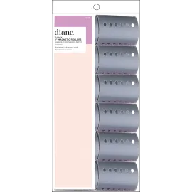 Diane 2-Inch Magnetic Hair Rollers, Secure Hold for Curls and Volume, Ideal for Styling with Pins, Picks, or Clips, Easy to Clean and Maintain, Grey, 12 Count
