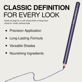 Palladio Wooden Eyeliner Pencil, Thin Pencil Shape, Easy Application, Firm yet Smooth Formula, Perfectly Outlined Eyes, Contour and Line, Long Lasting, Rich Pigment, Lavender