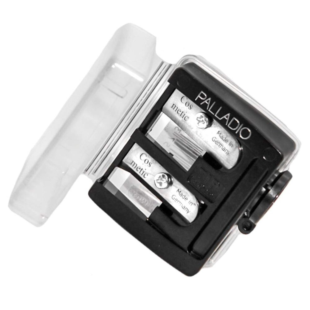 Palladio Double Barrel 3 in 1 Cosmetic Pencil Sharpener with Cover, Stainless Steel Blade, Size Adjuster, Essential for Small and Extra Large Lip Liner, Eyeliner, Brow Pencils Palladio Double Barrel 3 in 1 Cosmetic Pencil Sharpener with Cover, Stainless Steel Blade, Size Adjuster, Essential for Small and Extra Large Lip Liner, Eyeliner, Brow Pencils