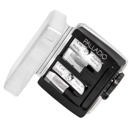 Palladio Double Barrel 3 in 1 Cosmetic Pencil Sharpener with Cover, Stainless Steel Blade, Size Adjuster, Essential for Small and Extra Large Lip Liner, Eyeliner, Brow Pencils Palladio Double Barrel 3 in 1 Cosmetic Pencil Sharpener with Cover, Stainless Steel Blade, Size Adjuster, Essential for Small and Extra Large Lip Liner, Eyeliner, Brow Pencils
