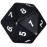 Koplow Games 55mm Jumbo D20 Opaque Black with White Numbers
