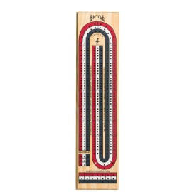 Bicycle 3-Track Color Coded Wooden Cribbage Board Games