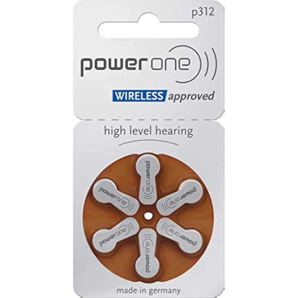 Power One Size 312 Hearing Aid Battery No Mercury, 60 Batteries Power One Size 312 Hearing Aid Battery No Mercury, 60 Batteries