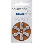 Power One Size 312 Hearing Aid Battery No Mercury, 60 Batteries