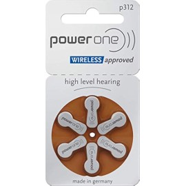 Power One Size 312 Hearing Aid Battery No Mercury, 60 Batteries
