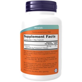 NOW Foods Supplements, Potassium Citrate 99 mg, Supports Electrolyte Balance and Normal pH*, Essential Mineral, 180 veg Capsules