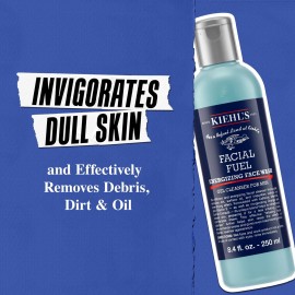 Kiehl\'s Facial Fuel Face Wash, Refreshing + Invigorating Men\'s Gel Cleanser, with Caffeine, Vitamin E and Menthol, Non-Drying Formula Moisturizes Skin, Great for Clogged Pores - 8.4 fl oz Kiehl\'s Facial Fuel Face Wash, Refreshing + Invigorating Men\'s Gel Cleanser, with Caffeine, Vitamin E and Menthol, Non-Drying Formula Moisturizes Skin, Great for Clogged Pores - 8.4 fl oz
