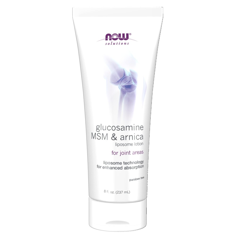 NOW Foods Solutions, Glucosamine, MSM and Arnica Liposome Lotion, For Joint Areas, Liposome Technology for Enhanced Absorption, 8-Ounce NOW Foods Solutions, Glucosamine, MSM and Arnica Liposome Lotion, For Joint Areas, Liposome Technology for Enhanced Absorption, 8-Ounce